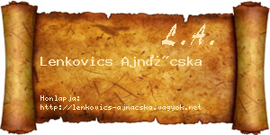 Lenkovics Ajnácska névjegykártya